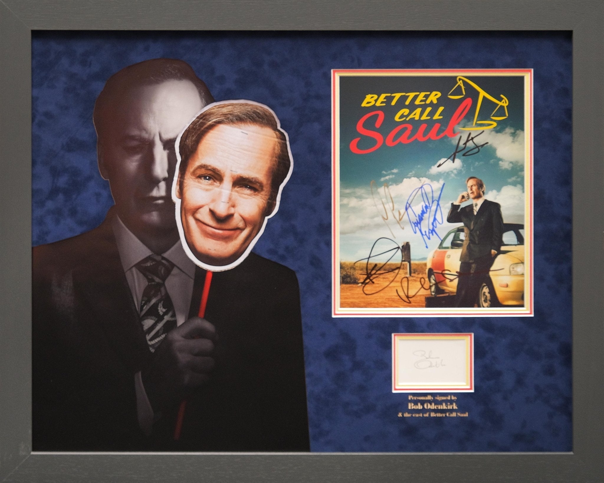 Better Call Saul Multi Signed Photo With Individual Signed Bob Odenkirk White Card - Memorabilia Framers Shop